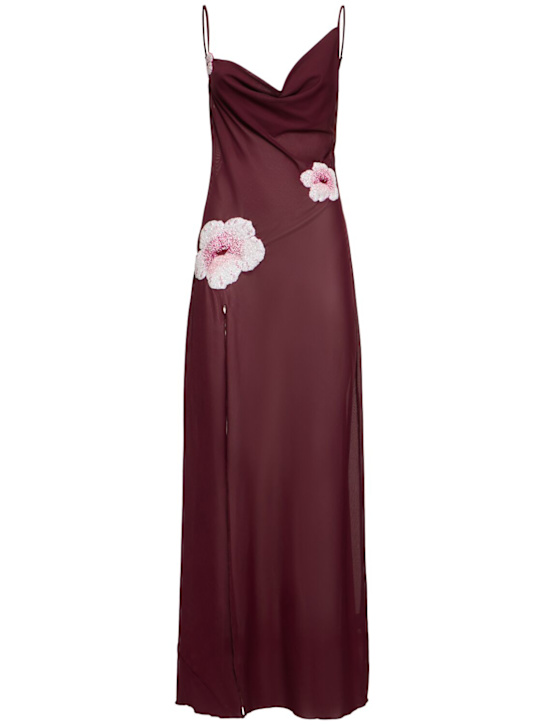Galli embroidered mesh long dress