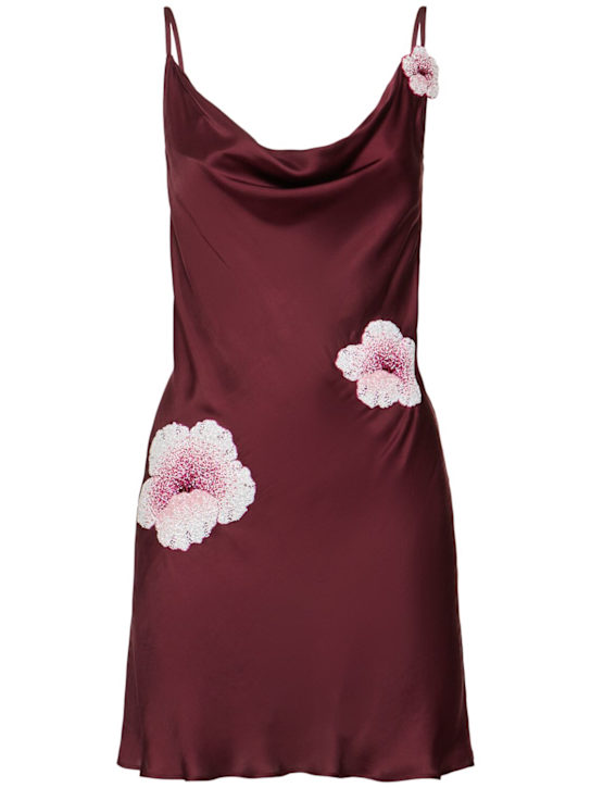 Galli embroidered satin mini dress - Thumbnail 1