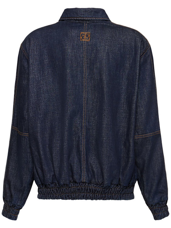 Magda Butrym: Zip-up denim bomber jacket - Navy - women_3 | Luisa Via Roma