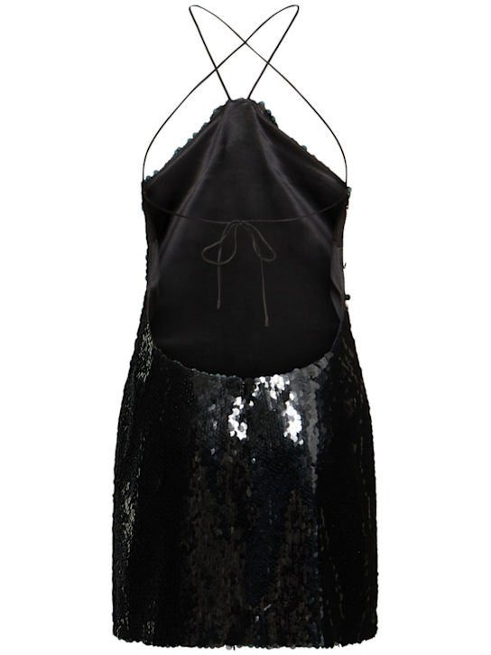 Magda Butrym: Vestito con paillettes e rosa - Nero - women_1 | Luisa Via Roma