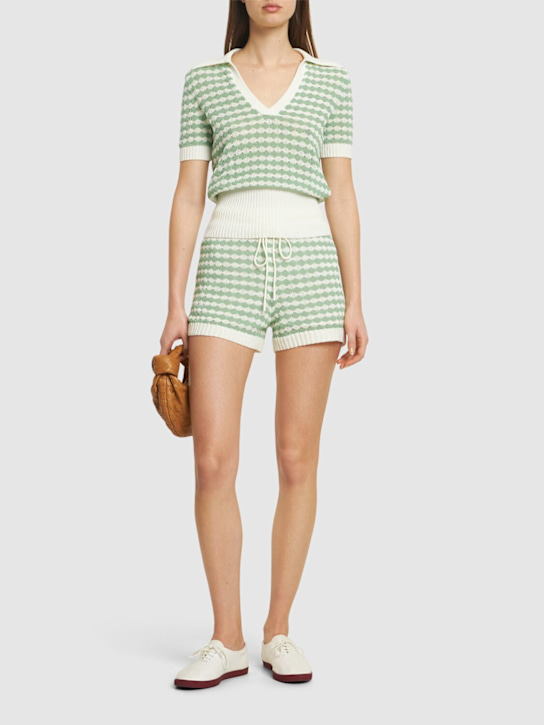 Zimmermann: Everley cotton blend knit polo top - women_1 | Luisa Via Roma