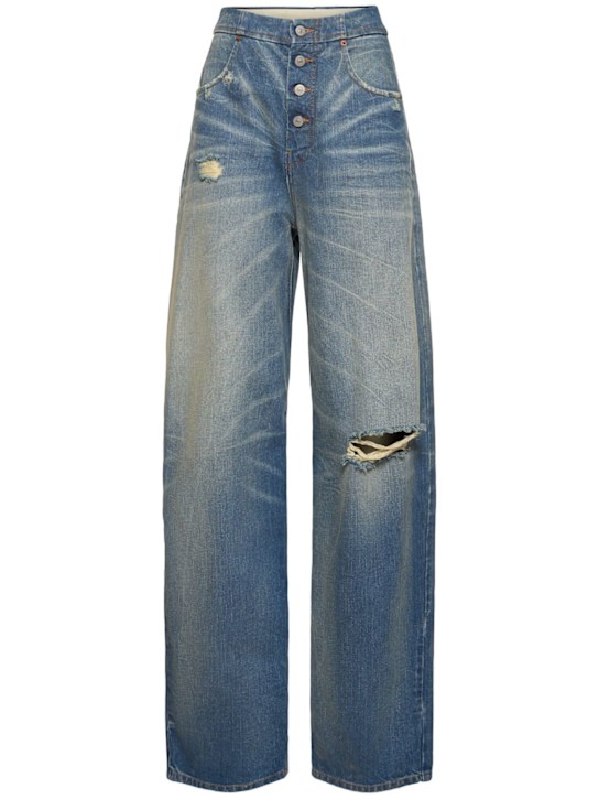 MM6 Maison Margiela: High rise straight jeans - women_0 | Luisa Via Roma