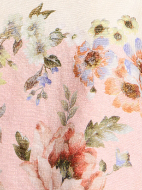 Zimmermann: Acacia印花亚麻迷你连衣裙 - 粉色/多色 - women_4 | Luisa Via Roma