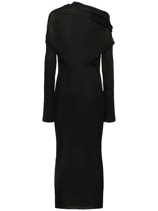 Ann Demeulemeester: Barbro针织羊毛迷笛连衣裙 - 黑色 - women_3 | Luisa Via Roma