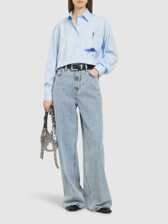 Moschino: Printed cotton poplin shirt - women_1 | Luisa Via Roma