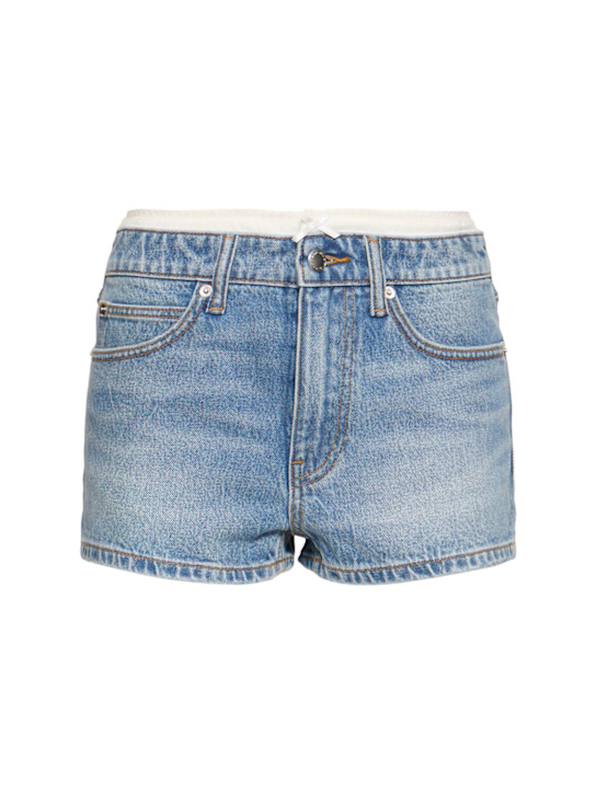 Alexander Wang: High rise denim shorts - Blue - women_0 | Luisa Via Roma