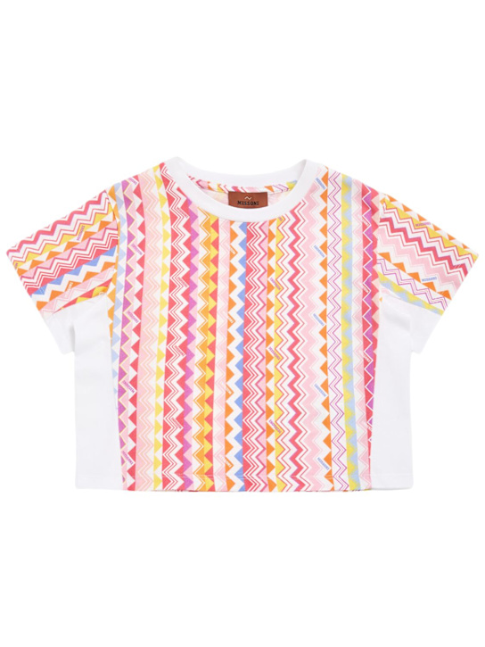Missoni: T-shirt en jersey de coton imprimé - kids-girls_0 | Luisa Via Roma