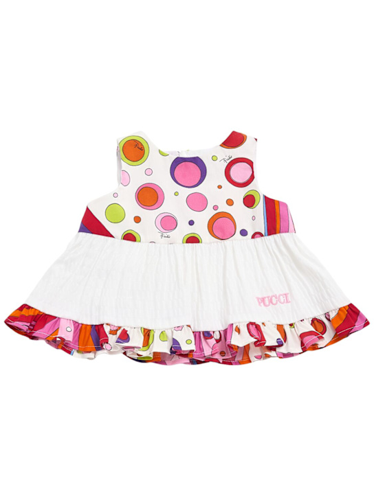 Pucci: Top e culotte in misto cotone con stampa - kids-girls_1 | Luisa Via Roma