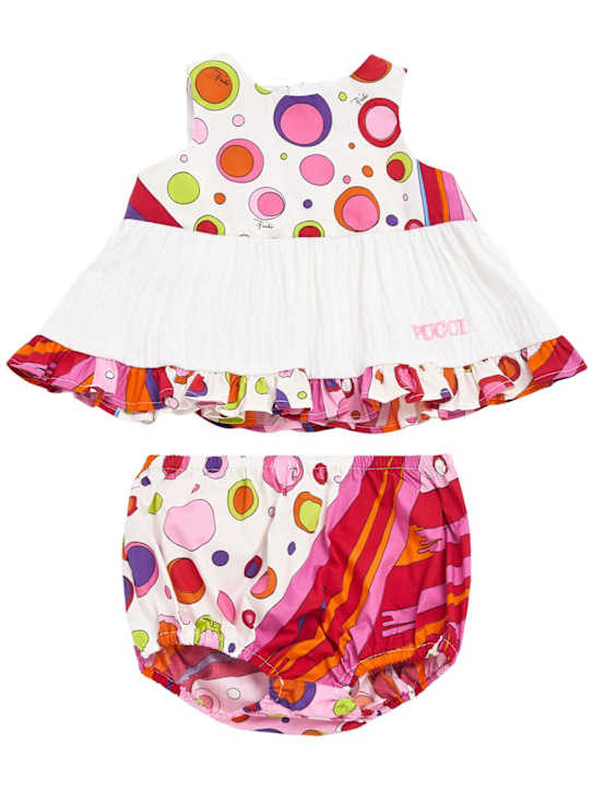 Pucci: Top e culotte in misto cotone con stampa - kids-girls_0 | Luisa Via Roma