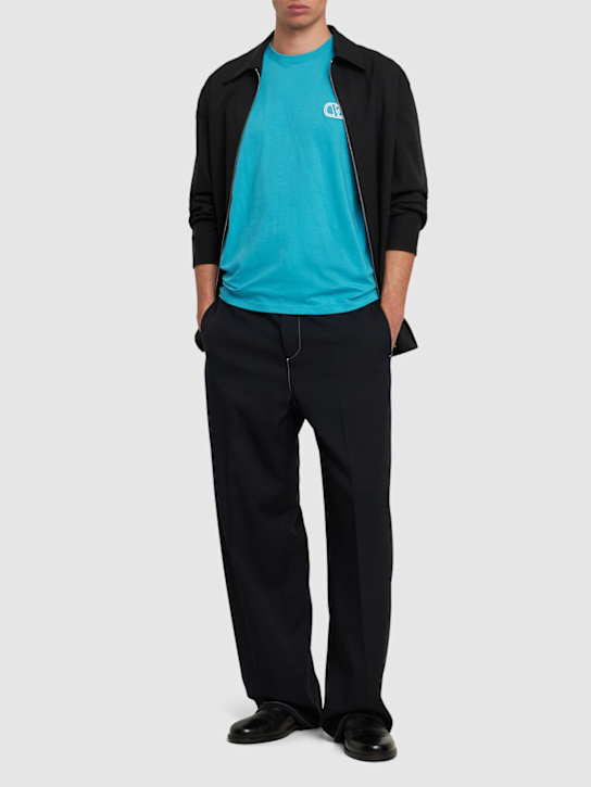 Valentino: Logo jersey t-shirt - men_1 | Luisa Via Roma