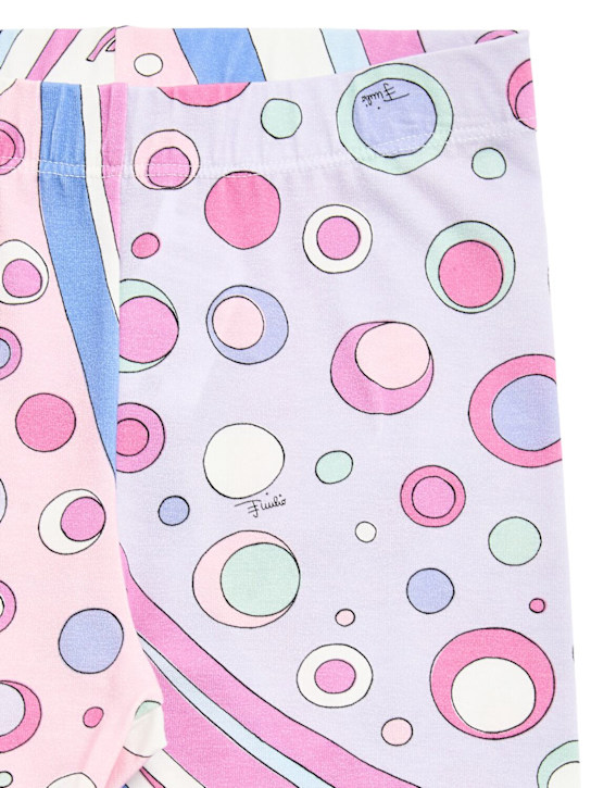 Pucci: Leggings in jersey di misto cotone stampato - kids-girls_1 | Luisa Via Roma