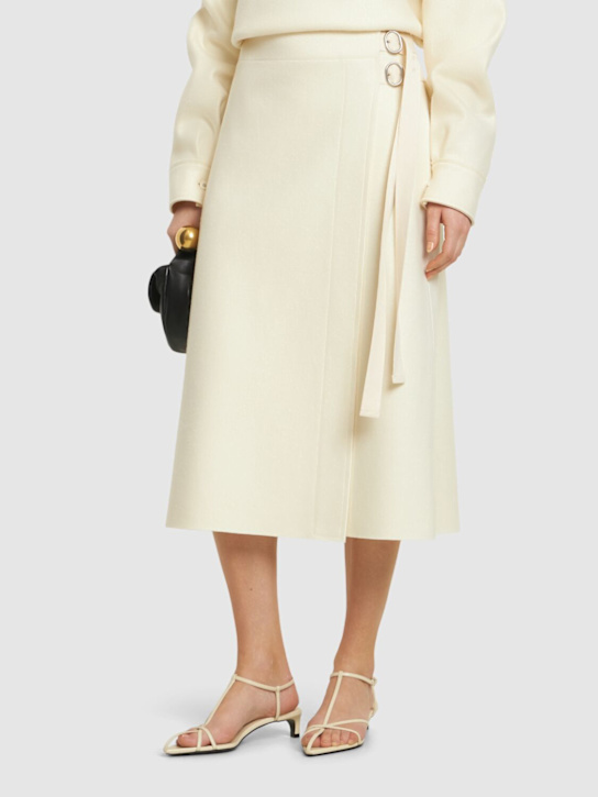 Jil Sander: 35mm Leather T-bar sandals - Off White - women_1 | Luisa Via Roma