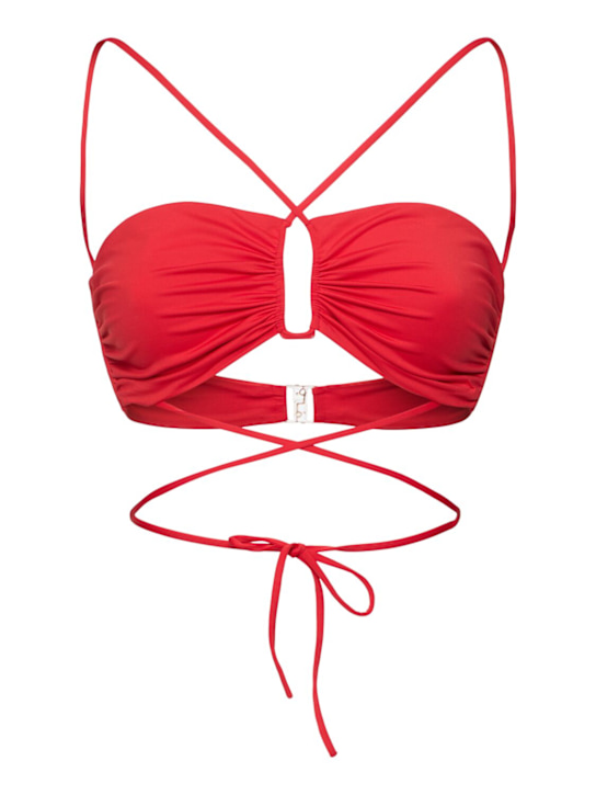 Magda Butrym: Jersey halter neck bikini top - Red - women_0 | Luisa Via Roma