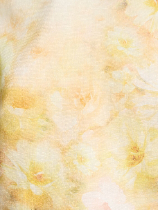 Zimmermann: Crush印花亚麻短款上衣 - 黄色/多色 - women_4 | Luisa Via Roma