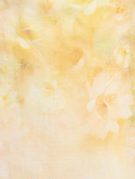 Zimmermann: Crush印花亚麻迷笛半身裙 - 黄色/多色 - women_4 | Luisa Via Roma