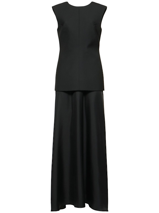 Róhe: Open back long dress w/ silk skirt - women_0 | Luisa Via Roma
