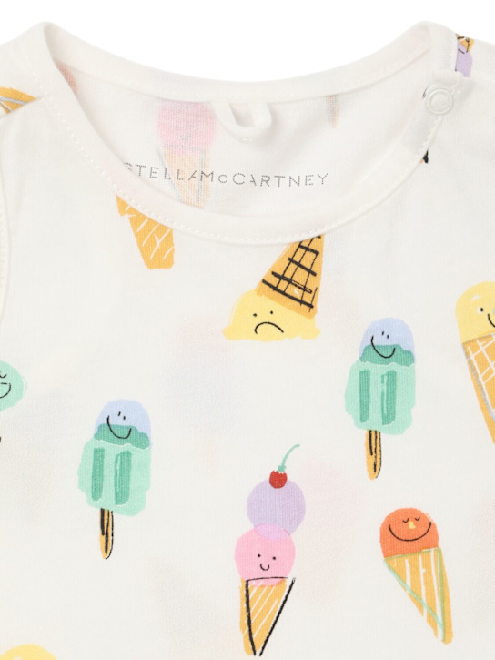 Stella McCartney Kids: コットンジャージーワンピース - ホワイト/マルチ - kids-girls_1 | Luisa Via Roma