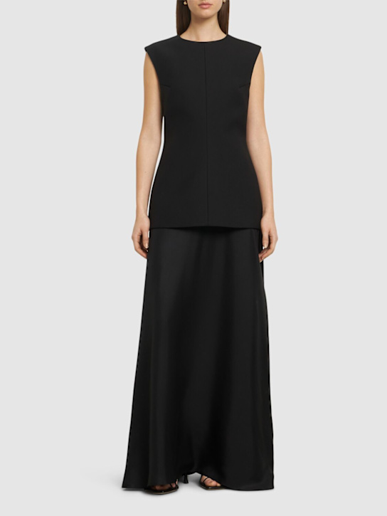 Róhe: Open back long dress w/ silk skirt - women_1 | Luisa Via Roma