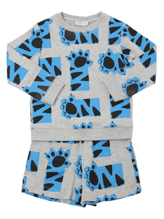Stella McCartney Kids: コットンスウェットシャツ＆ショートパンツ - kids-boys_0 | Luisa Via Roma