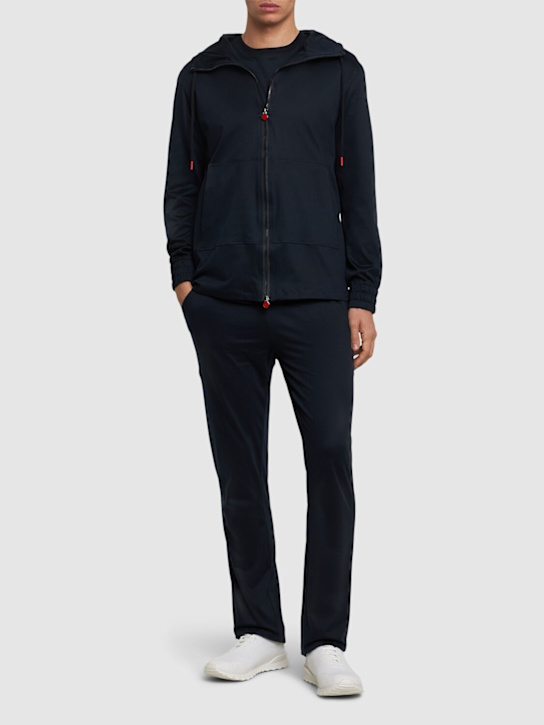 Kiton: Cotton zip hoodie - men_1 | Luisa Via Roma