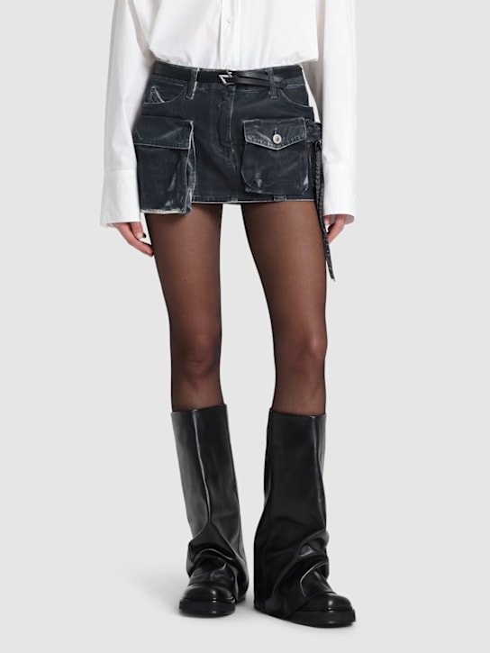 The Attico: 30mm Robin leather combat boots - Black - women_1 | Luisa Via Roma