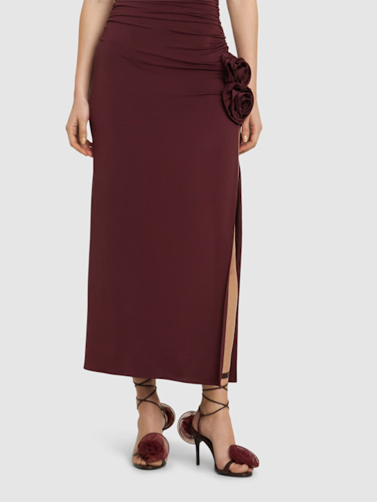 Magda Butrym: 90mm Flower leather sandals - Bordeaux - women_1 | Luisa Via Roma