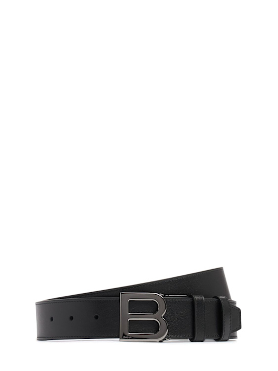 Bally: 35mm leather belt - Rutenio Black M - men_0 | Luisa Via Roma