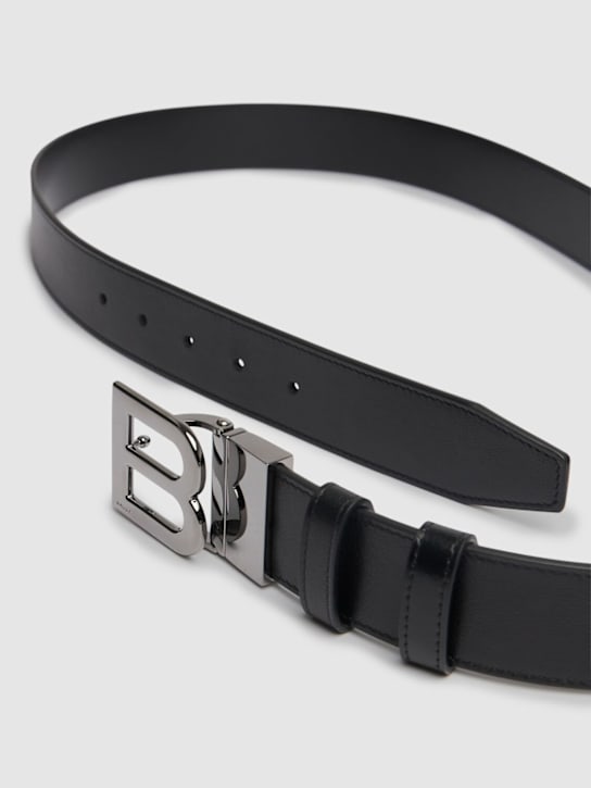 Bally: 35mm leather belt - Rutenio Black M - men_2 | Luisa Via Roma