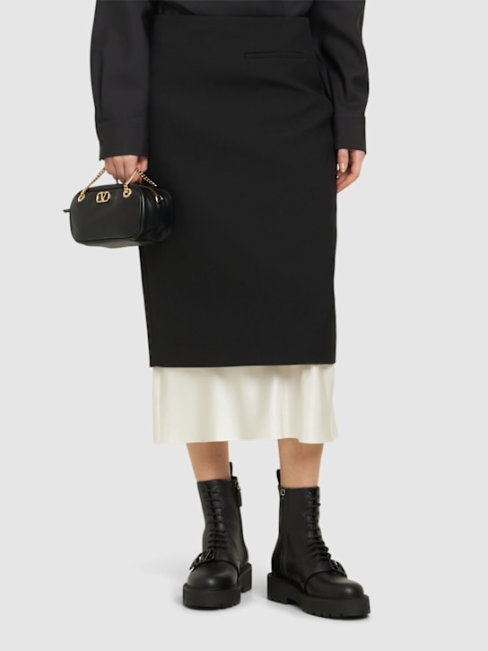 Valentino Garavani: 45mm Vlogo Signature leather boots - women_1 | Luisa Via Roma