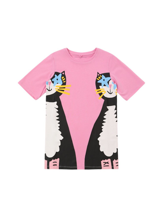 Stella McCartney Kids: コットンジャージーワンピース - ピンク - kids-girls_0 | Luisa Via Roma