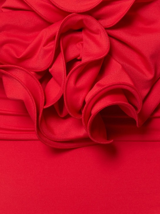 Magda Butrym: Jersey high rise bikini bottom w/ rose - Red - women_3 | Luisa Via Roma