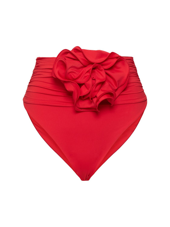 Magda Butrym: Jersey high rise bikini bottom w/ rose - Red - women_0 | Luisa Via Roma
