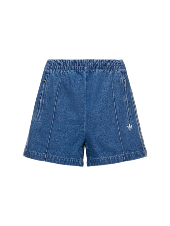adidas Originals: Firebird denim shorts - women_0 | Luisa Via Roma