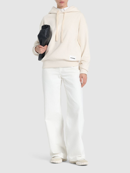 Jil Sander: Hooded cotton terry sweatshirt - women_1 | Luisa Via Roma