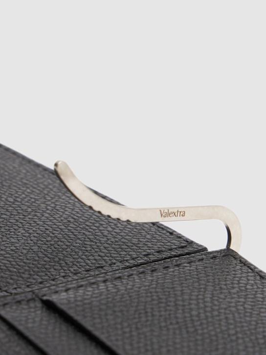 Valextra: Leather money clip - Black - men_2 | Luisa Via Roma