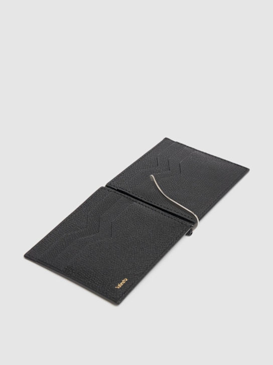 Valextra: Leather money clip - Black - men_1 | Luisa Via Roma