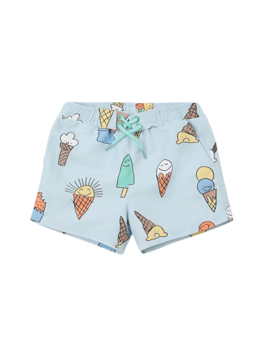 Stella McCartney Kids: Printed poly swim shorts - Multicolor - kids-boys_0 | Luisa Via Roma