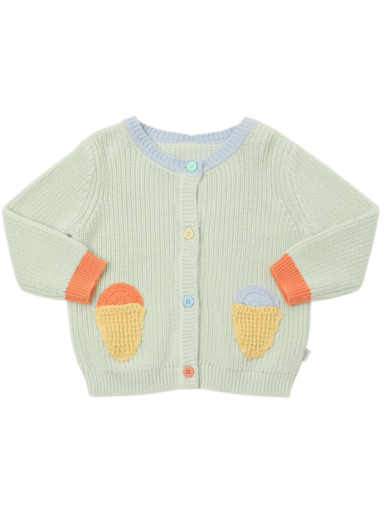 Stella McCartney Kids: コットンニットクロシェカーディガン - ライトグリーン - kids-boys_0 | Luisa Via Roma