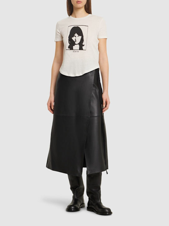 Ann Demeulemeester: Georgette printed cotton jersey t-shirt - women_1 | Luisa Via Roma