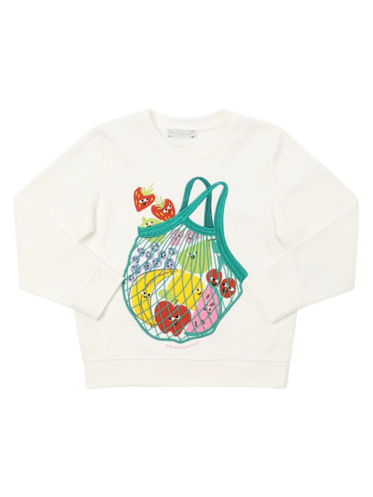 Stella McCartney Kids: コットンスウェットシャツ - ホワイト - kids-girls_0 | Luisa Via Roma
