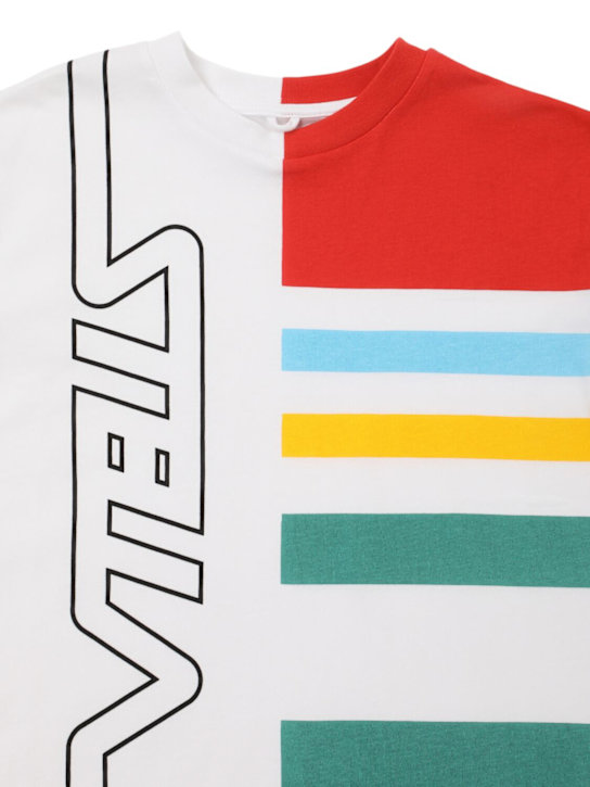 Stella McCartney Kids: Camiseta de jersey de algodón estampada - Blanco/Multi - kids-boys_1 | Luisa Via Roma