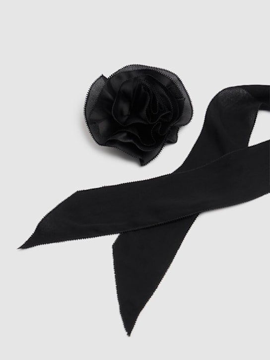 Zimmermann: Flower neck scarf - Black - women_1 | Luisa Via Roma