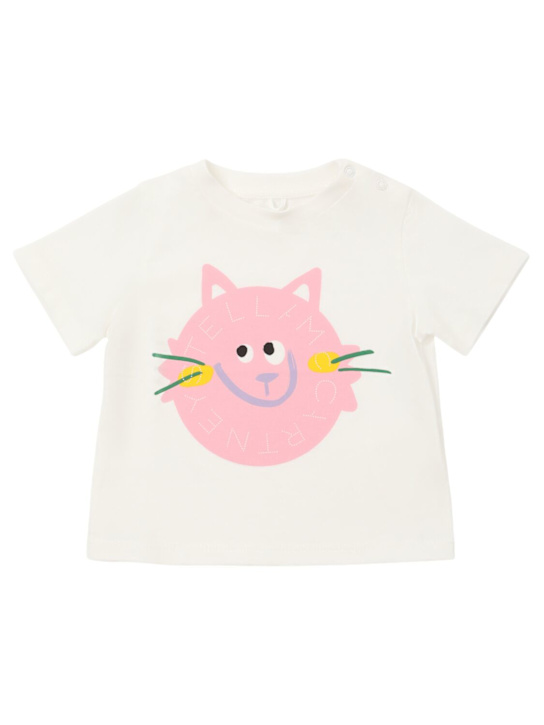 Stella McCartney Kids: Cat コットンジャージーTシャツ - kids-girls_0 | Luisa Via Roma