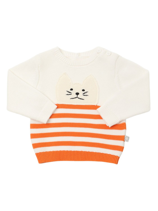 Stella McCartney Kids: Suéter de punto de algodón - Blanco - kids-boys_0 | Luisa Via Roma