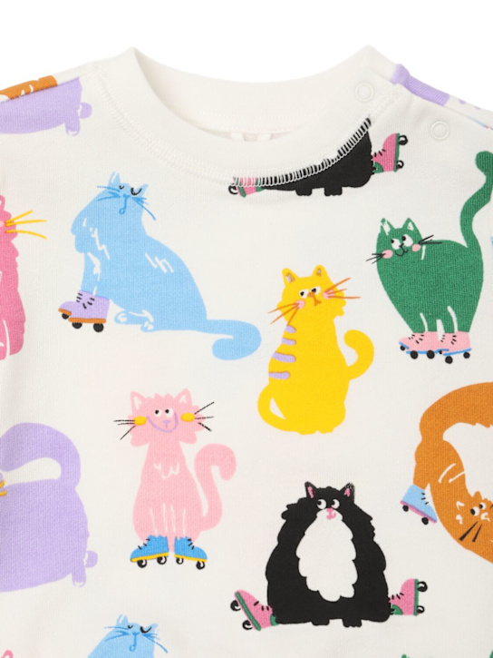 Stella McCartney Kids: コットンスウェットシャツ＆ショートパンツ - ホワイト - kids-girls_1 | Luisa Via Roma