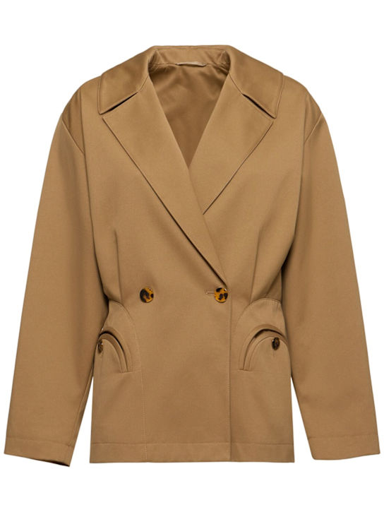 Blazé Milano: Ares elasticated cotton jacket - Walnut - women_0 | Luisa Via Roma