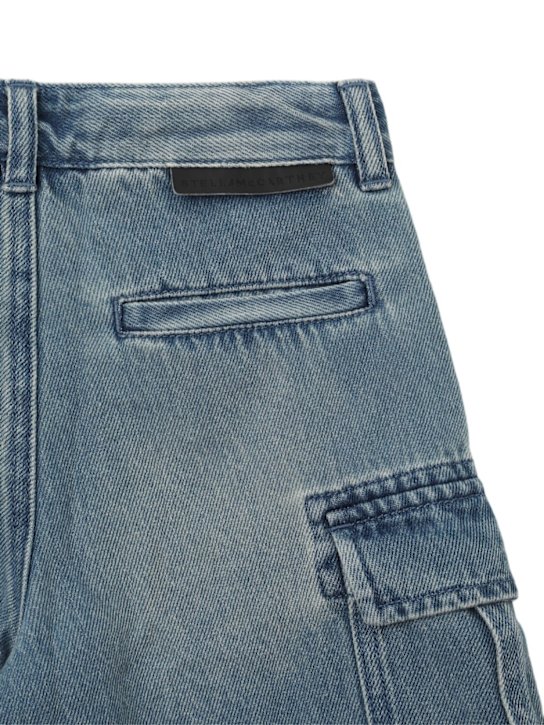 Stella McCartney Kids: コットンデニムカーゴハーフパンツ - ブルー - kids-boys_1 | Luisa Via Roma
