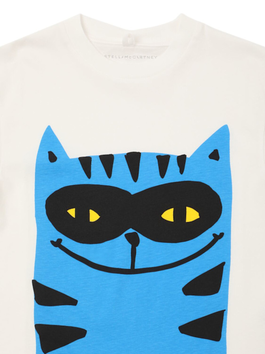 Stella McCartney Kids: Cat コットンジャージーTシャツ - ホワイト - kids-boys_1 | Luisa Via Roma