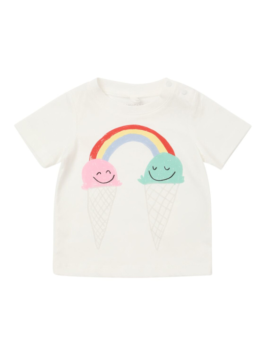 Stella McCartney Kids: Rainbow コットンジャージーTシャツ - ホワイト - kids-girls_0 | Luisa Via Roma