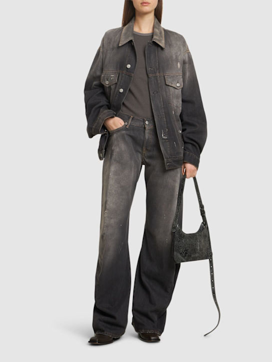 Acne Studios: Trafalgar low rise loose fit jeans - Black - women_1 | Luisa Via Roma
